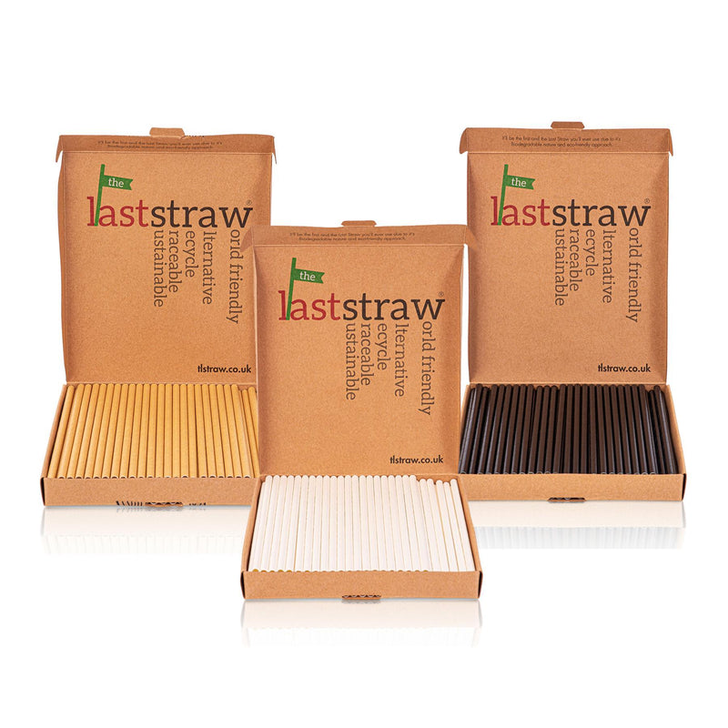 the Last Straw - 100% Biodegradable Paper Drinking Straws (100 Pack)(Plain)