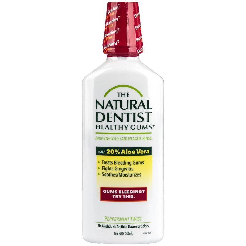 The Natural Dentist Mouthwash Healthy Gums Peppermint Twist 16.9 fl oz | Daily Oral Rinse