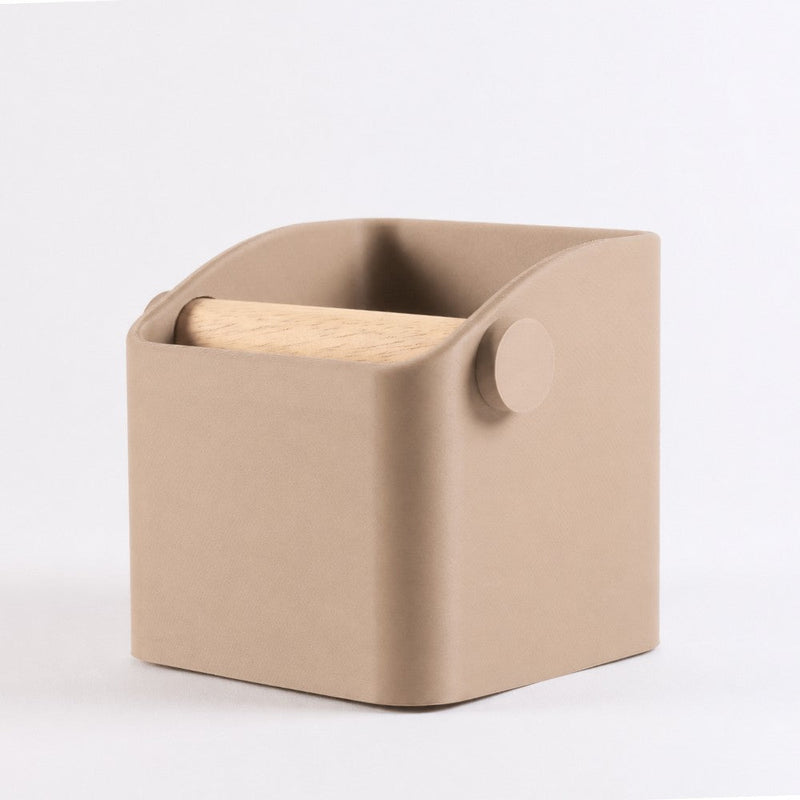 The Square Espresso Knock Box with Oak Knock Bar