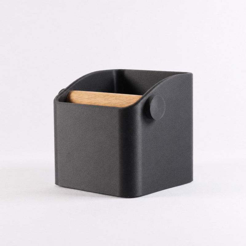 The Square Espresso Knock Box with Oak Knock Bar