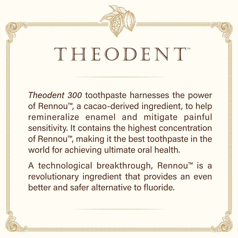 Theodent 300 Fluoride-Free Toothpaste | Clinical Strength Remineralization | Crystal Mint 3.4 oz
