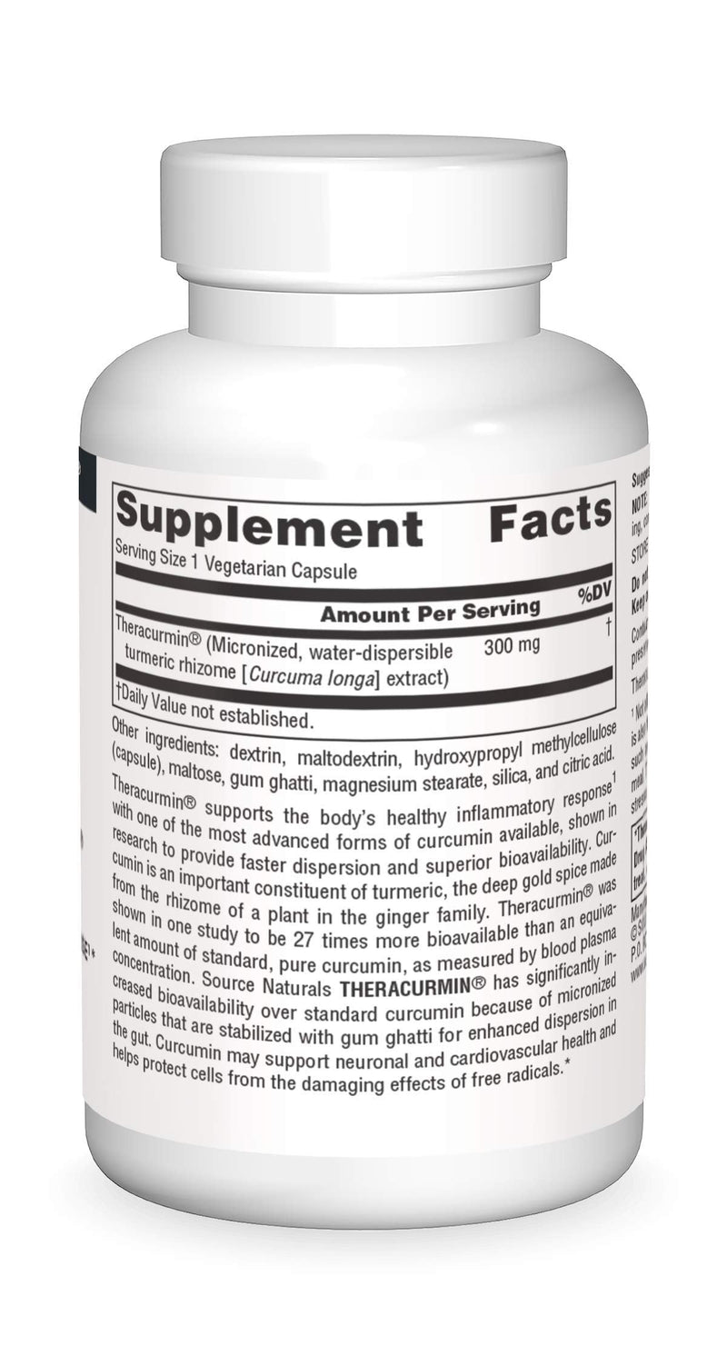 Source Naturals Theracurmin 300 mg - 60 Vegetarian Capsules | Supports Healthy Inflammatory Response*