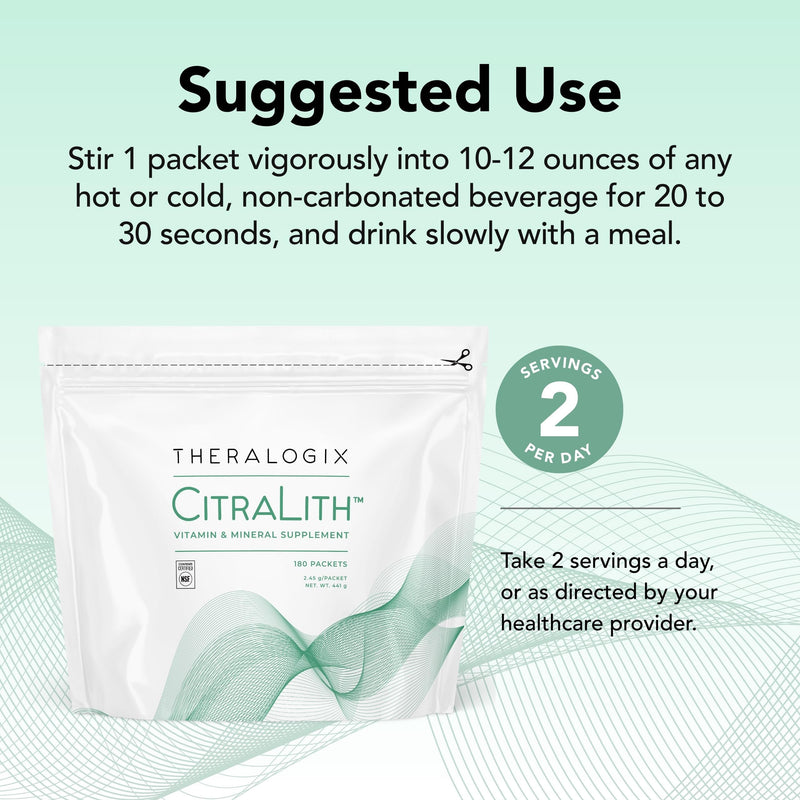 Theralogix CitraLith Kidney Health Supplement – Citrate, Magnesium & B6 | NSF Certified