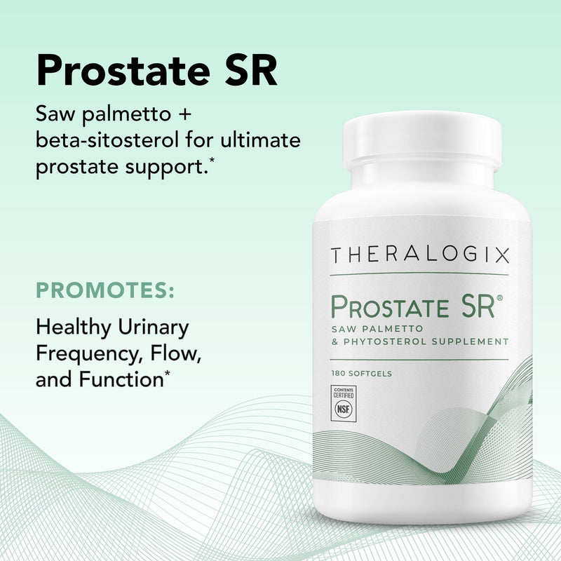 Theralogix Prostate SR Saw Palmetto & Beta-Sitosterol – Urinary Health Support | 180 Softgels (90-Day Supply) | NSF Certified