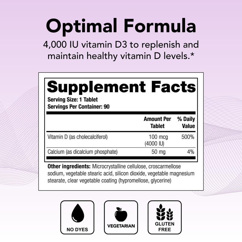 Theralogix Thera-D 4000 Vitamin D3 Supplement – 4,000 IU, 90 Tablets | Immune Support, Bone & Heart Health | NSF Certified