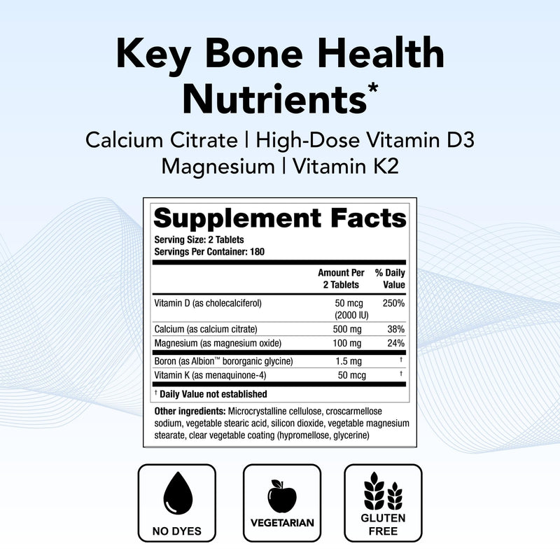Theralogix TheraCal D4000 – Bone Health Support Supplement with Calcium, Magnesium, Vitamin D3, Vitamin K2 & Boron* | 360 Tablets | NSF Certified