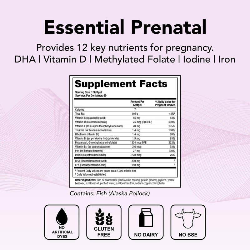 Theralogix TheraNatal One Prenatal Vitamin – 90-Softgel, 90-Day NSF Certified (DHA, D3, Folate, Iron)