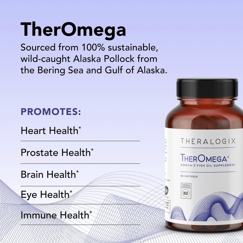 Theralogix TherOmega Omega-3 Fish Oil Supplement – 700 mg DHA & EPA from Wild Alaska Pollock | NSF Certified