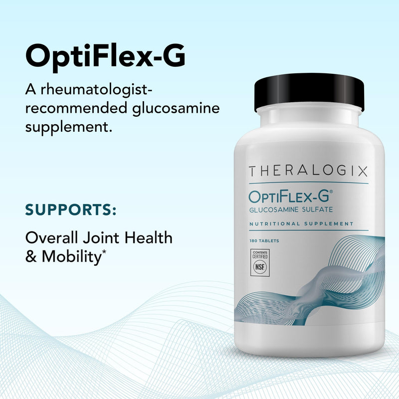 Theralogix OptiFlex-G Glucosamine Sulfate 1500 mg – 90-Day Joint Support, 180 Tablets, NSF Certified