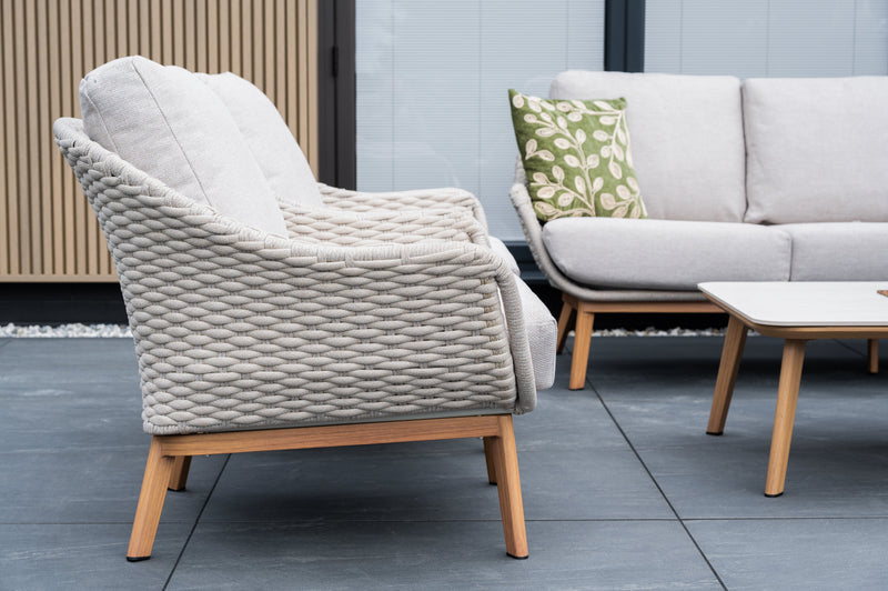 Camberley 2 Seat Rope Weave Lounge Set with Coffee Table