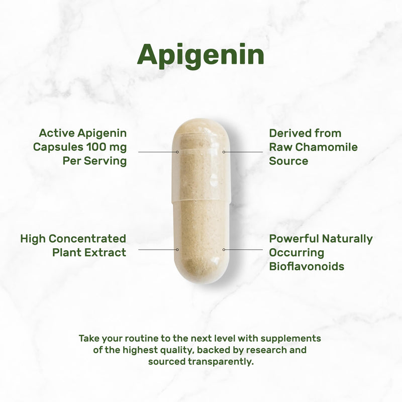 Apigenin, 100mg Per Serving, 240 Capsules – Raw Plant Extract from Chamomile Flower – Active Bioflavonoids & Antioxidants – Sleep & Relaxation Supplement – Non-GMO