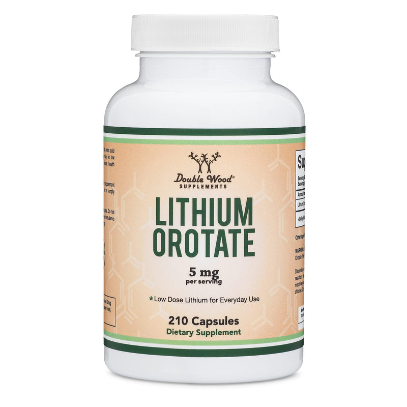 Lithium Orotate 5 mg – 210 Capsules for Cognition & Brain Health | Double Wood Supplements
