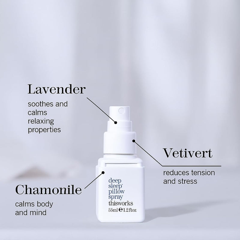 THISWORKS Deep Sleep Pillow Spray – Fast-Acting Natural Lavender for Relaxation & Restful Sleep (35 ml Travel Size)