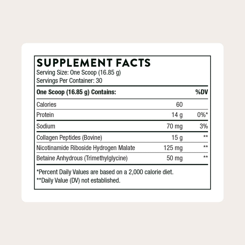 THORNE Collagen Fit – Unflavored Collagen Peptides with Nicotinamide Riboside | 30 Servings, NSF Certified for Sport