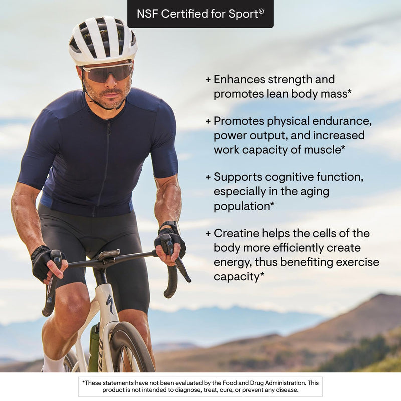 THORNE Creatine - Micronized Creatine Monohydrate Powder for Muscle & Focus | NSF Certified for Sport | Unflavored | 5 g per Serving | 90 Servings