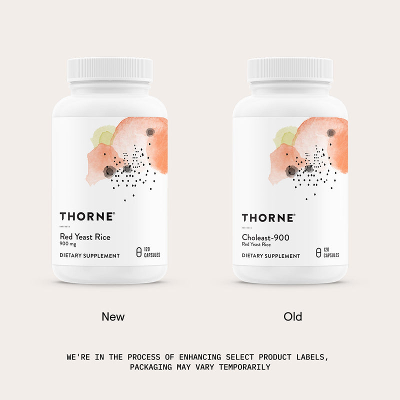 THORNE Red Yeast Rice 900mg – Gluten-Free Cholesterol Support Supplement | 120 Capsules