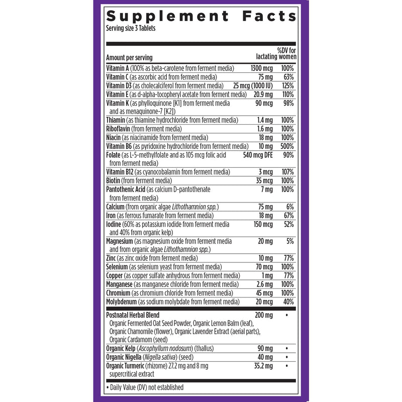 New Chapter Postnatal Vitamins – Lactation Support, Fermented D3, Organic (96 Count) | Non-GMO