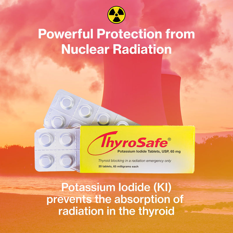 THYROSAFE 65mg Potassium Iodide Tablets (240 Pack) – Supports Thyroid Readiness During Radiation Incidents