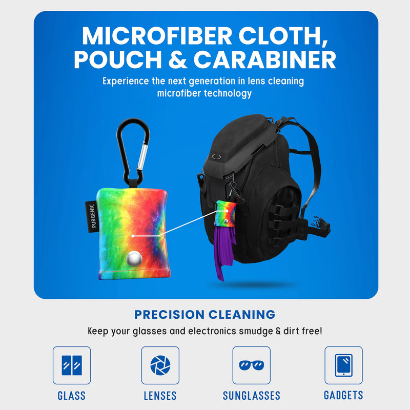 Microfiber Cloths & Glasses Wipes (6 Pack) – Eyeglasses, Lenses & Delicate Screens – Tie-Dye