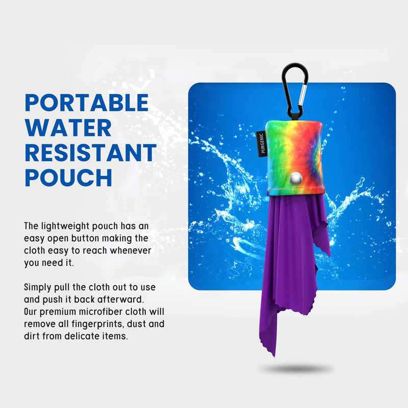 Microfiber Cloths & Glasses Wipes (6 Pack) – Eyeglasses, Lenses & Delicate Screens – Tie-Dye