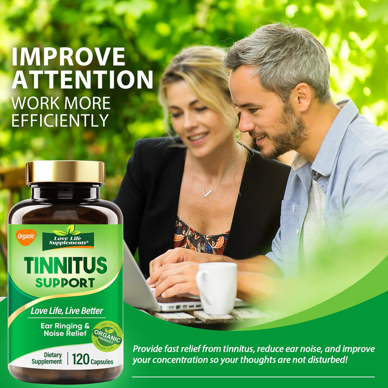 Tinnitus Relief Supplement - Natural Ringing Ears Support | 120 Capsules (2-Month)