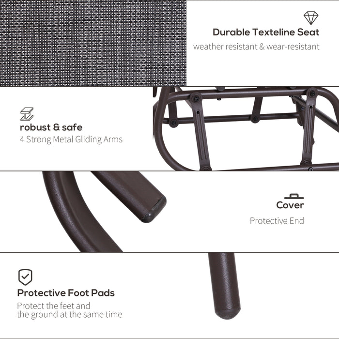 Double Glider Rocking Chairs Garden Table High Back Conversation Duo Set