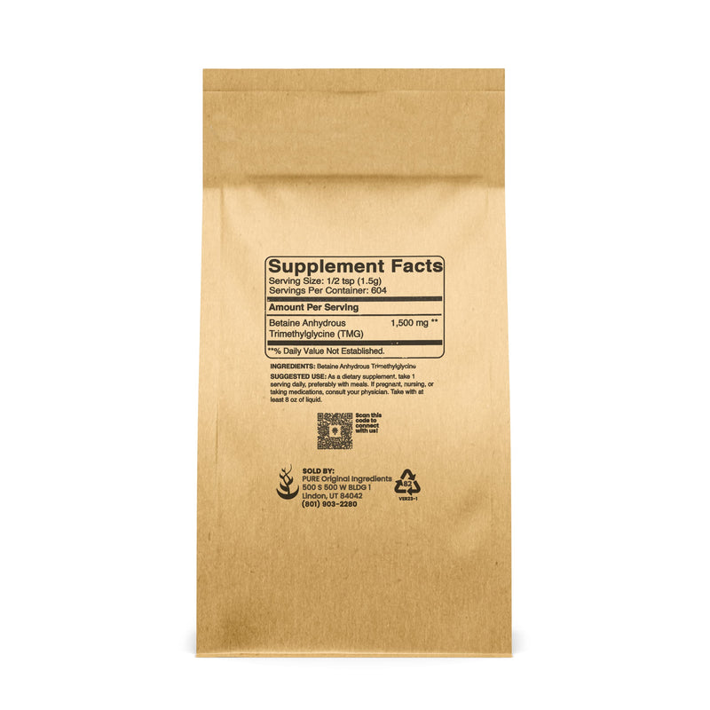 Pure Original Trimethylglycine (TMG) Powder - 2lb, Vegan & Gluten-Free