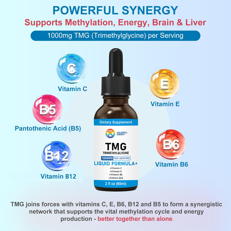 7c TMG 1000mg Liquid Drops – Methylation Support, Vegan & Non-GMO