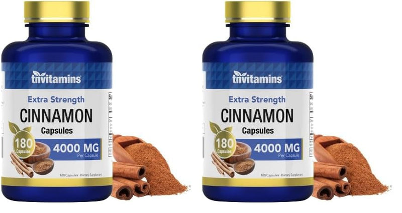 tnvitamins Cinnamon Capsules 4000 mg Equivalent – Cassia & Ceylon Blend, USA Made, 2-Pack