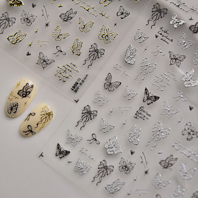 Hello Claws | Butterfly And Bowknot Hot Stamping Nail Deco Sticker