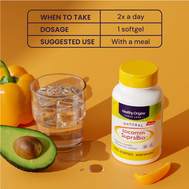 Healthy Origins Tocomin SupraBio Tocotrienols 50 mg — Full Spectrum Vitamin E, 150 Softgels