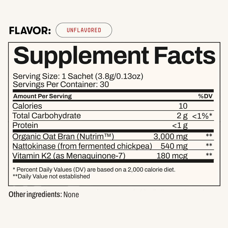 Toku Flow, Functional Daily Powder with 10,800 FU Soy-Free Nattokinase, Vitamin K2 MK7 & Oat Beta Glucan, Plant-Based Formula, Chocolate Flavor, 30 Packets