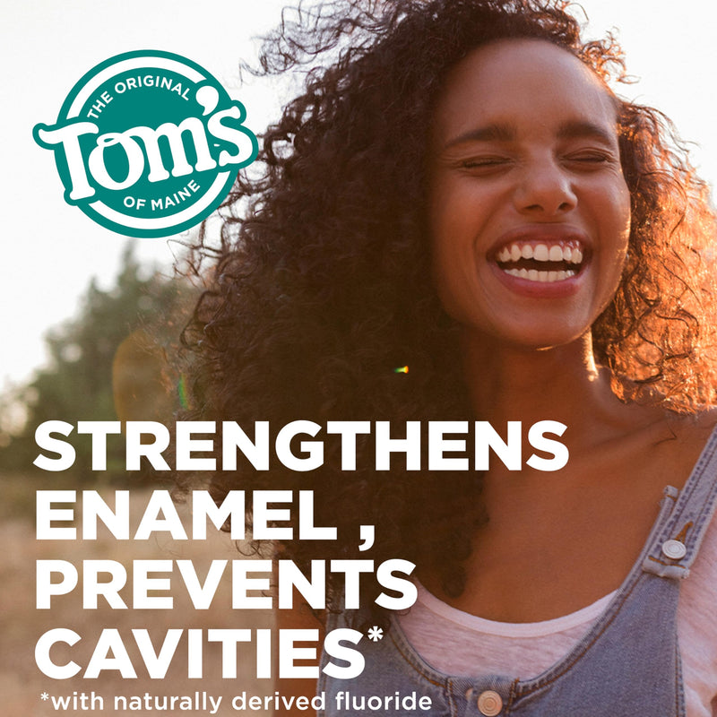 Tom's of Maine Whole Care Natural Fluoride Toothpaste – Peppermint, 4 oz, 3-Pack (Packaging May Vary)