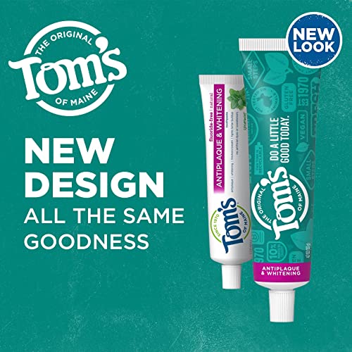 Tom's of Maine Fluoride-Free Antiplaque & Whitening Toothpaste – Spearmint, 5.5 oz (Pack of 2)