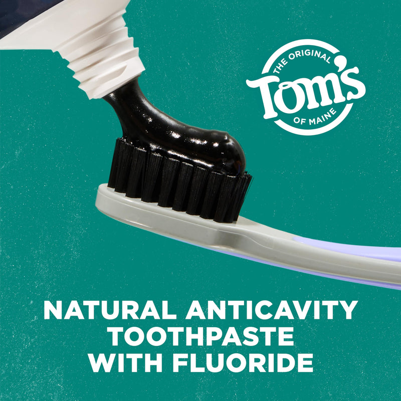 Tom's of Maine Activated Charcoal Toothpaste with Fluoride – Peppermint, 4.7 oz, 3-Pack