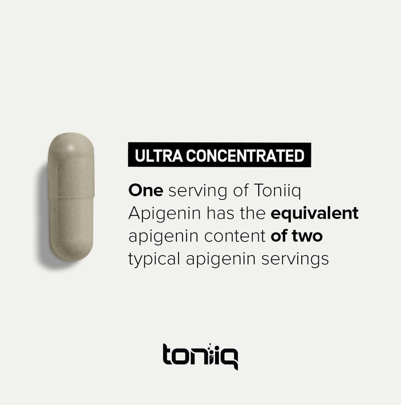 Toniiq Ultra High Strength Apigenin 100mg - 98%+ Purified - 180 Vegetarian Capsules