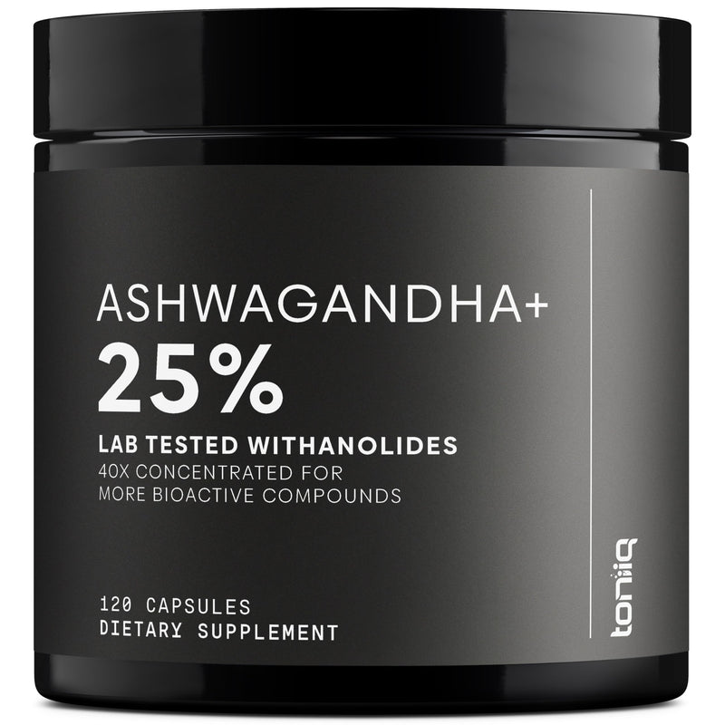 Toniiq Ashwagandha 40:1 Extract – 25% Withanolides | 120 Capsules