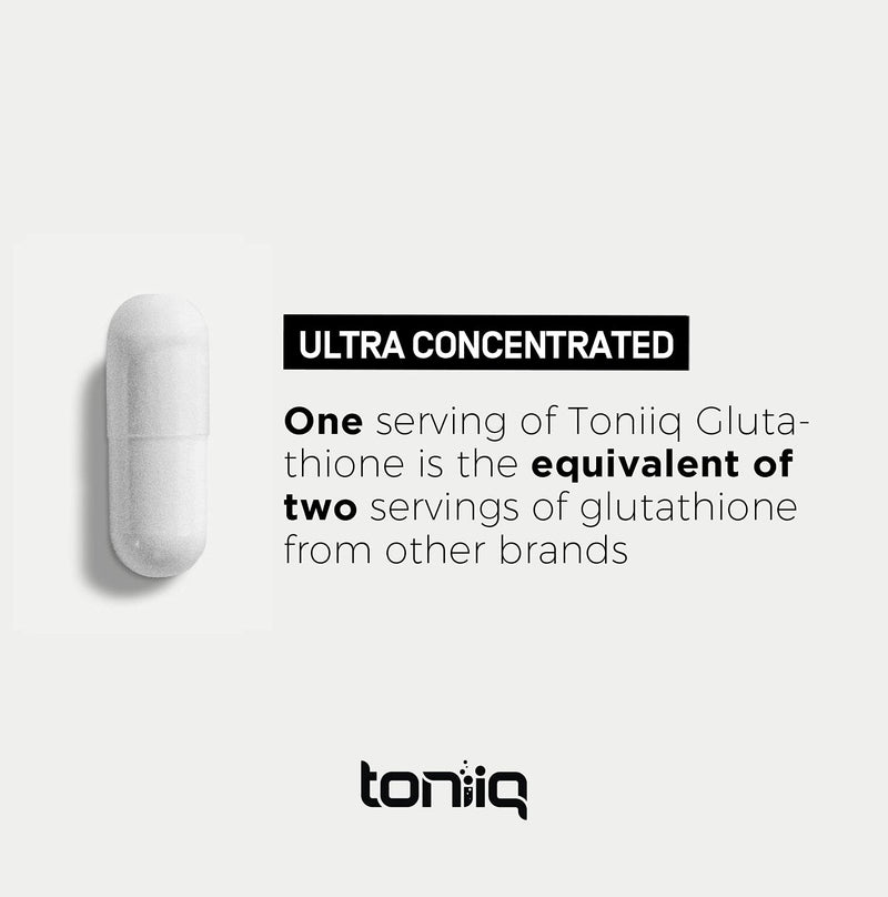 Toniiq Glutathione 1000mg - 98%+ Pure, 120 Capsules