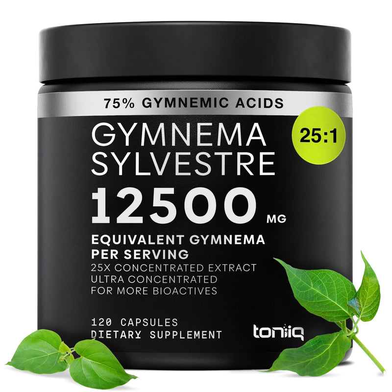 Toniiq Gymnema Sylvestre 25:1 Extract – 75% Gymnemic Acids | 500mg | 120 Vegan Capsules