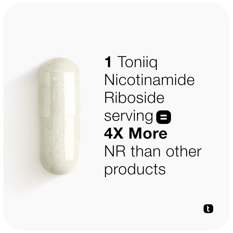 Toniiq Nicotinamide Riboside 1000 mg – High-Potency NR Supplement (60 Veg Capsules) | Third-Party Tested