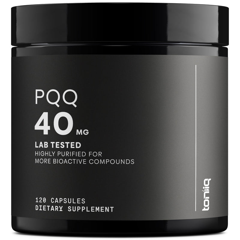Toniiq 99%+ 40mg PQQ Supplement - Ultra High Purity, 120 Veg Capsules