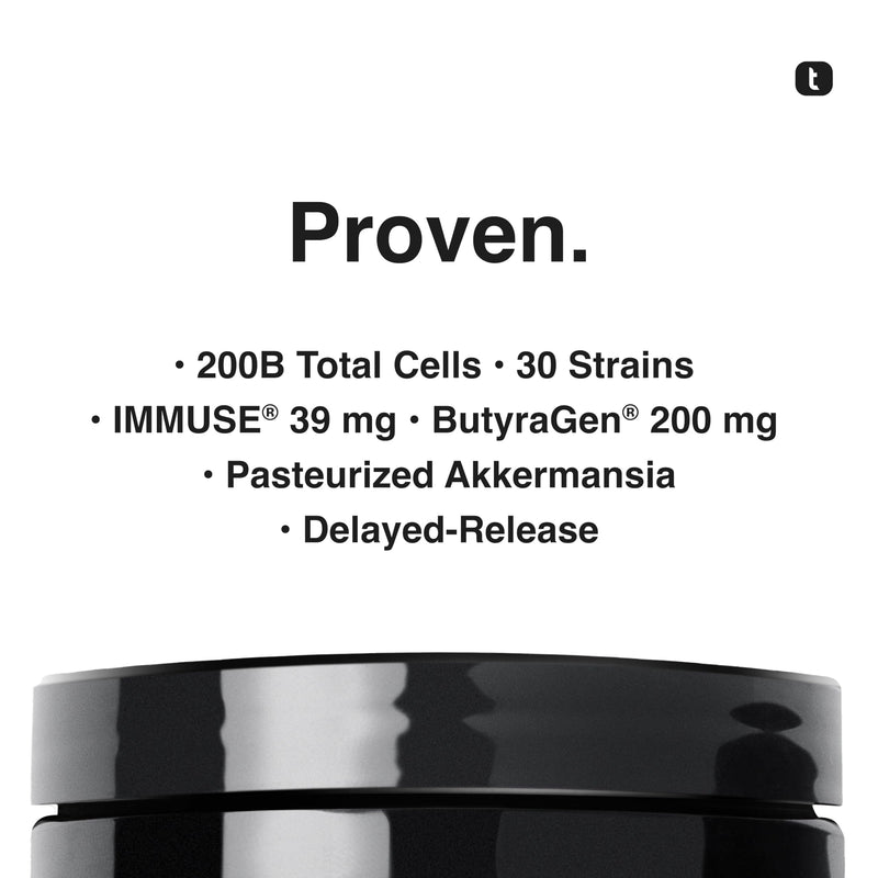 Toniiq Prebiotics and Probiotics – 200B TFU Synbiotic with IMMUSE and ButyraGen – 30 Strains – 60 Capsules