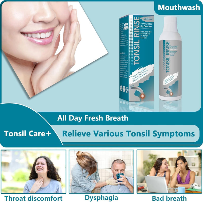 Tonsil Stone Remover Mouthwash - Soothe Tonsils, Dry Mouth & Bad Breath