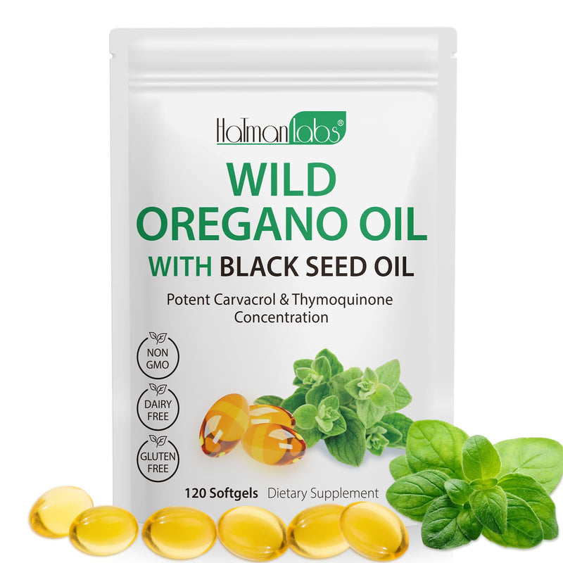 Tooffi Organic Oil of Oregano Softgels – 2-in-1 with Black Seed Oil, 6000mg + 200mg, 120 Softgels