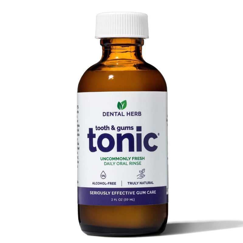 Natural Mouthwash Travel Size (2 oz) – Alcohol-Free Oral Rinse for Fresh Breath & Gum Health | Dentist Recommended Herbal Formula with Pure Essential Oils – Dental Herb Company Tooth & Gums Tonic