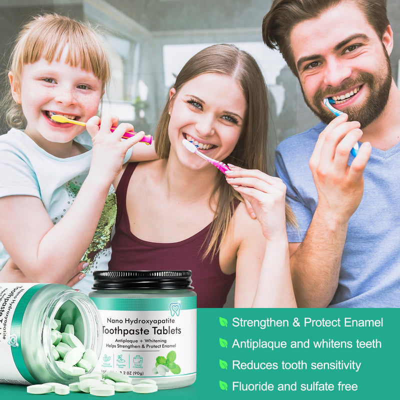 Toothpaste Tablets for Enamel Repair & Whitening – Nano-Hydroxyapatite 5% (90g) Fluoride-Free