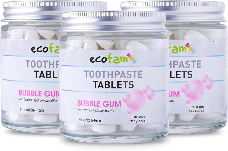 Toothpaste Tablets – Bubblegum | Nano Hydroxyapatite Chewable | Fluoride Free | 90 Tabs