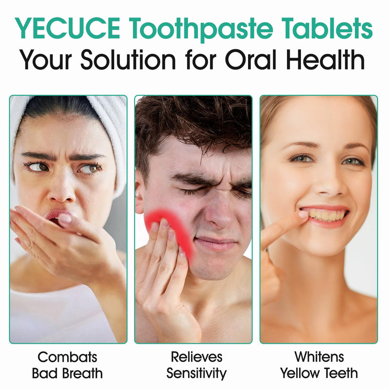 Nano Hydroxyapatite Toothpaste Tablets - Fluoride-Free Whitening, Peppermint