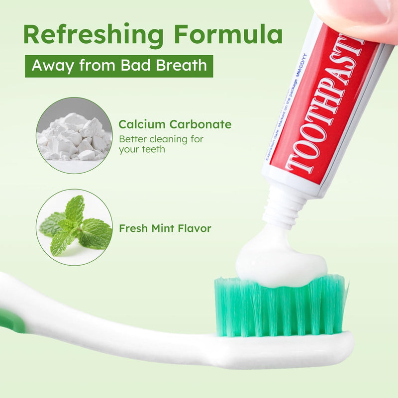Travel Size Toothpaste Bulk 0.176 oz – 10 Disposable Mint Tubes, Pocket Travel Oral Care