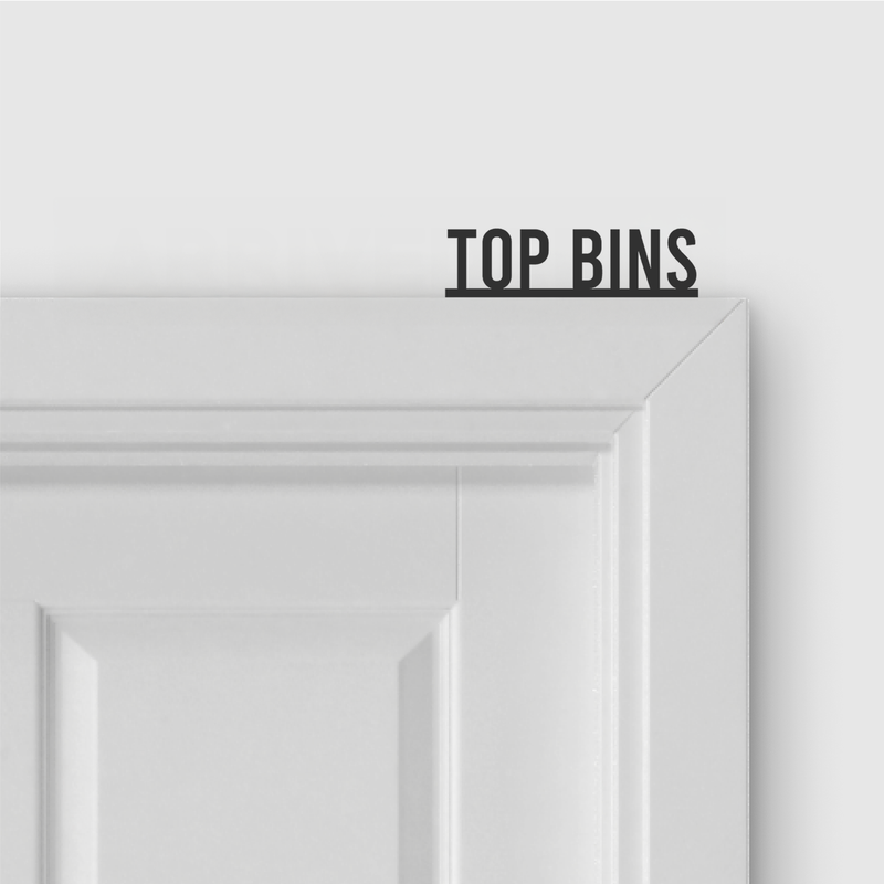TOP BINS door topper and door tag